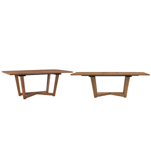 Walnut Ash Veneer Extendable Dining Table with Geometric X Base