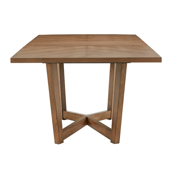 Walnut Ash Veneer Extendable Dining Table with Geometric X Base