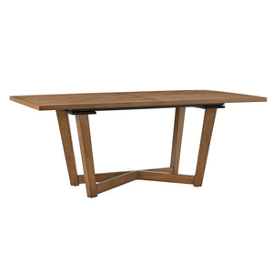 Walnut Ash Veneer Extendable Dining Table with Geometric X Base