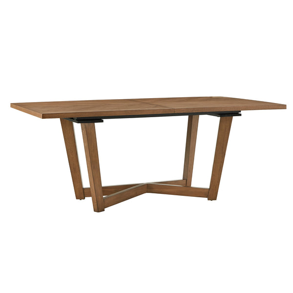 Walnut Ash Veneer Extendable Dining Table with Geometric X Base