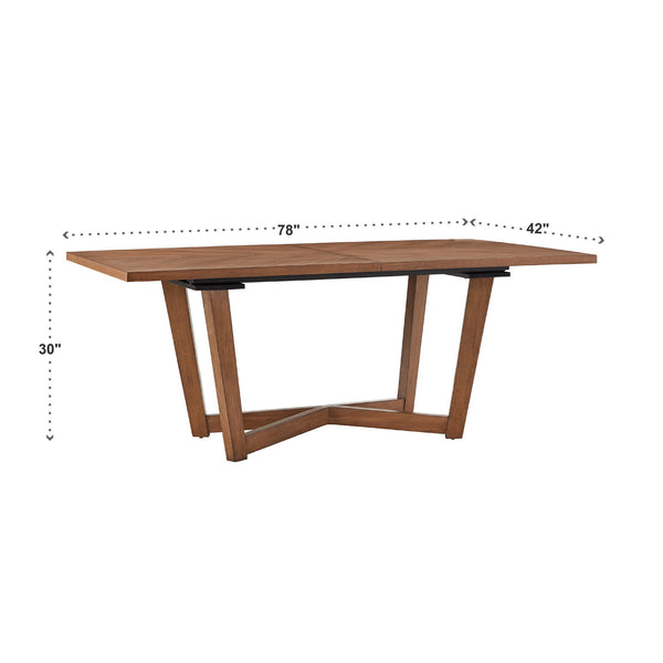 Walnut Ash Veneer Extendable Dining Table with Geometric X Base