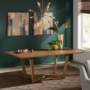 Walnut Ash Veneer Extendable Dining Table with Geometric X Base