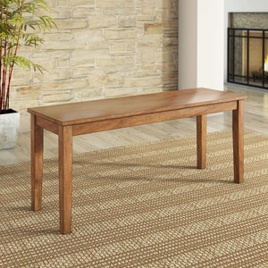 Oneill Solid Rubberwood Bench with Distressed Finish for Dining or Entryway Accent