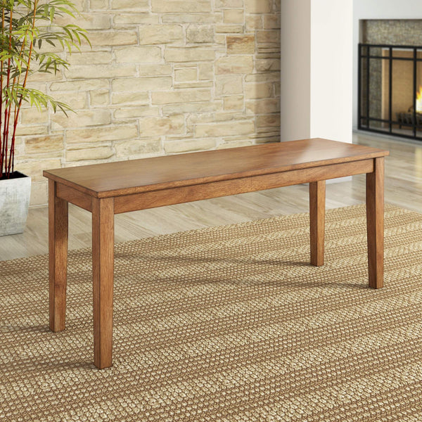 Oneill Solid Rubberwood Bench with Distressed Finish for Dining or Entryway Accent
