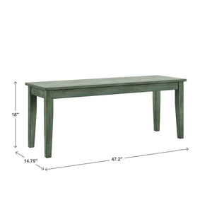 Oneill Solid Rubberwood Bench with Distressed Finish for Dining or Entryway Accent