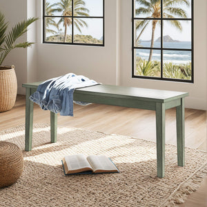 Oneill Solid Rubberwood Bench with Distressed Finish for Dining or Entryway Accent