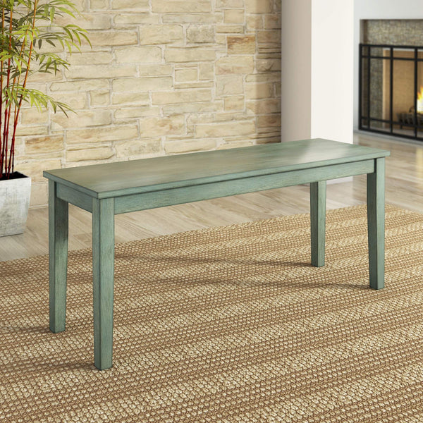 Oneill Solid Rubberwood Bench with Distressed Finish for Dining or Entryway Accent