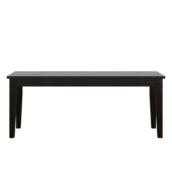 Oneill Solid Rubberwood Bench with Distressed Finish for Dining or Entryway Accent