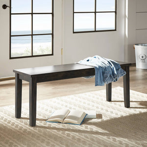 Oneill Solid Rubberwood Bench with Distressed Finish for Dining or Entryway Accent