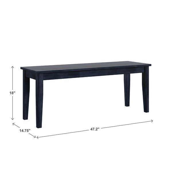 Oneill Solid Rubberwood Bench with Distressed Finish for Dining or Entryway Accent