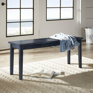 Oneill Solid Rubberwood Bench with Distressed Finish for Dining or Entryway Accent