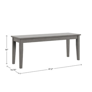 Oneill Solid Rubberwood Bench with Distressed Finish for Dining or Entryway Accent