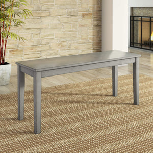 Oneill Solid Rubberwood Bench with Distressed Finish for Dining or Entryway Accent