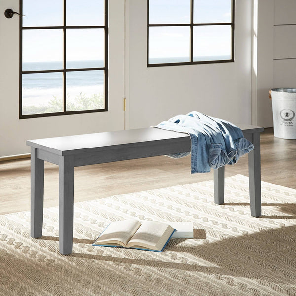 Oneill Solid Rubberwood Bench with Distressed Finish for Dining or Entryway Accent