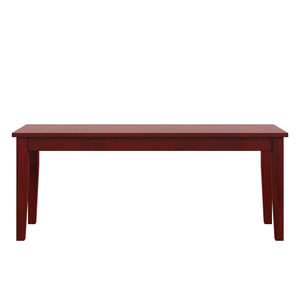 Oneill Solid Rubberwood Bench with Distressed Finish for Dining or Entryway Accent