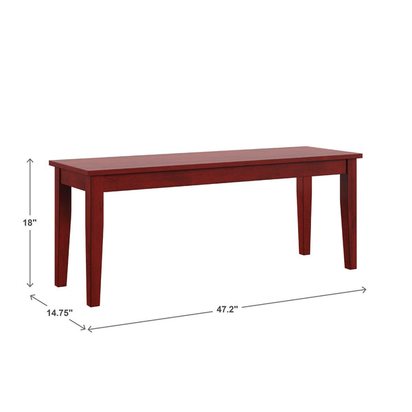 Oneill Solid Rubberwood Bench with Distressed Finish for Dining or Entryway Accent
