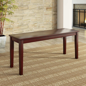 Oneill Solid Rubberwood Bench with Distressed Finish for Dining or Entryway Accent
