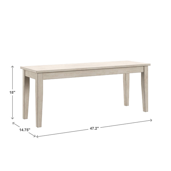 Oneill Solid Rubberwood Bench with Distressed Finish for Dining or Entryway Accent