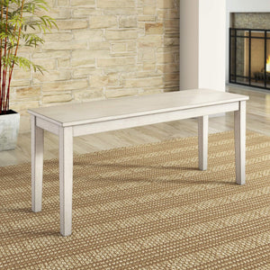 Oneill Solid Rubberwood Bench with Distressed Finish for Dining or Entryway Accent
