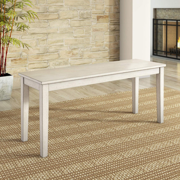 Oneill Solid Rubberwood Bench with Distressed Finish for Dining or Entryway Accent