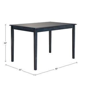 Oneill 48 Inch Round Rubberwood Dining Table Seats Four with Distressed Finish Style