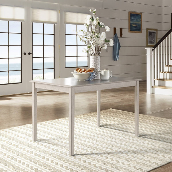 Oneill 48 Inch Round Rubberwood Dining Table Seats Four with Distressed Finish Style