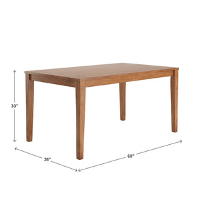 Oneill Solid Rubberwood Rectangular Dining Table Seats Six with Distressed Antique Finish