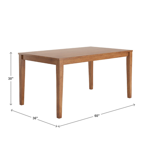 Oneill Solid Rubberwood Rectangular Dining Table Seats Six with Distressed Antique Finish