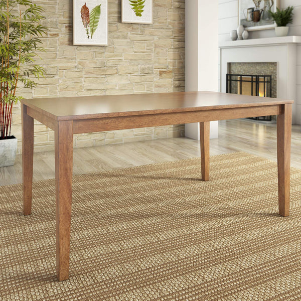 Oneill Solid Rubberwood Rectangular Dining Table Seats Six with Distressed Antique Finish