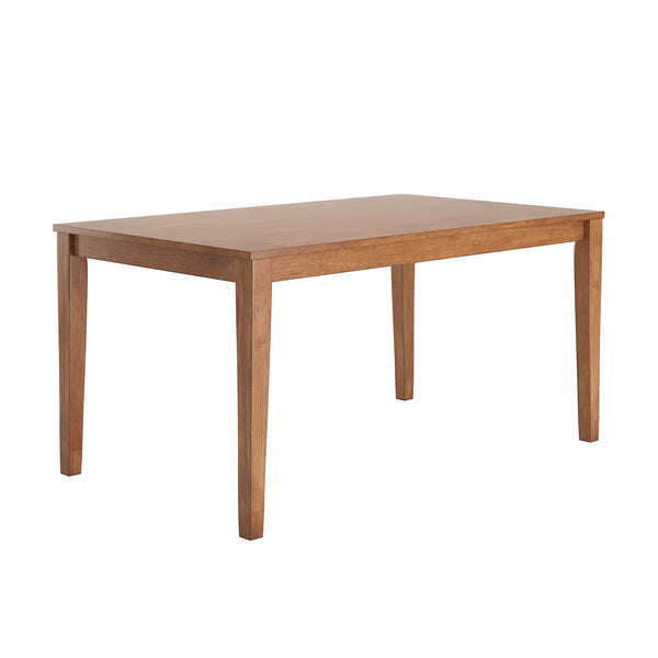 Oneill Solid Rubberwood Rectangular Dining Table Seats Six with Distressed Antique Finish