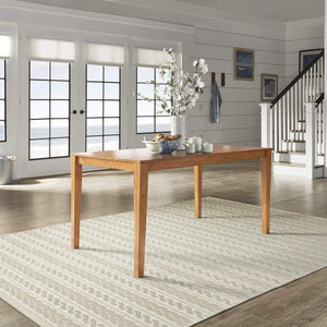 Oneill Solid Rubberwood Rectangular Dining Table Seats Six with Distressed Antique Finish