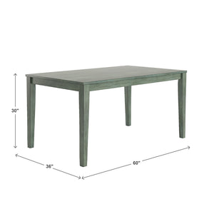 Oneill Solid Rubberwood Rectangular Dining Table Seats Six with Distressed Antique Finish