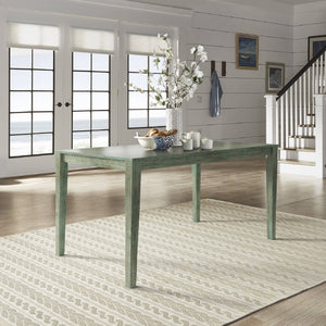 Oneill Solid Rubberwood Rectangular Dining Table Seats Six with Distressed Antique Finish