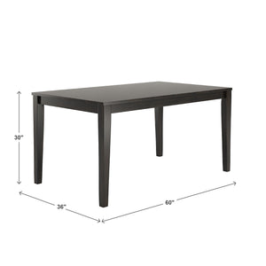 Oneill Solid Rubberwood Rectangular Dining Table Seats Six with Distressed Antique Finish