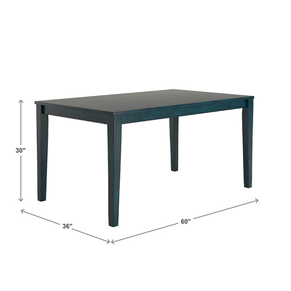 Oneill Solid Rubberwood Rectangular Dining Table Seats Six with Distressed Antique Finish