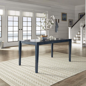 Oneill Solid Rubberwood Rectangular Dining Table Seats Six with Distressed Antique Finish