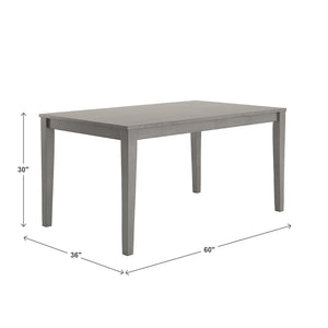 Oneill Solid Rubberwood Rectangular Dining Table Seats Six with Distressed Antique Finish