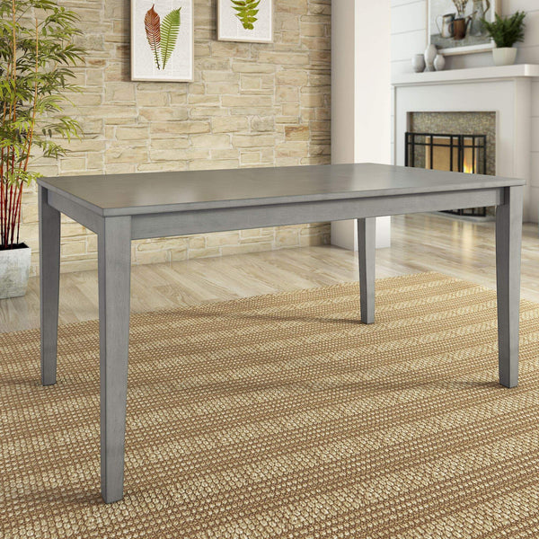Oneill Solid Rubberwood Rectangular Dining Table Seats Six with Distressed Antique Finish