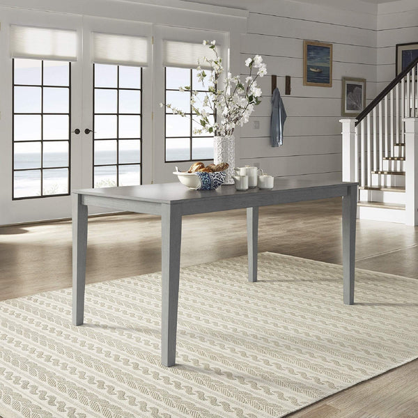 Oneill Solid Rubberwood Rectangular Dining Table Seats Six with Distressed Antique Finish