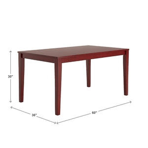 Oneill Solid Rubberwood Rectangular Dining Table Seats Six with Distressed Antique Finish