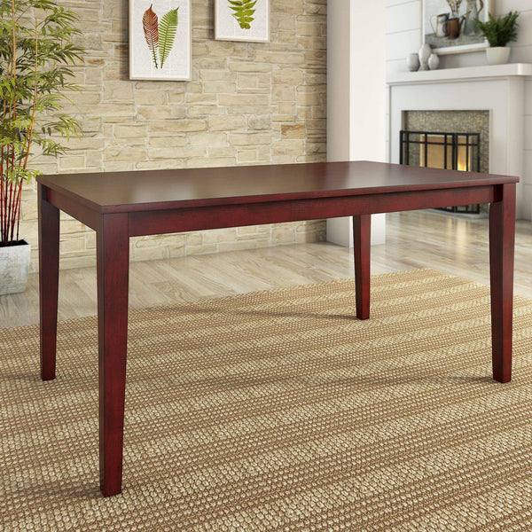 Oneill Solid Rubberwood Rectangular Dining Table Seats Six with Distressed Antique Finish
