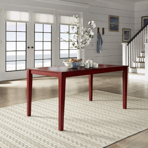 Oneill Solid Rubberwood Rectangular Dining Table Seats Six with Distressed Antique Finish
