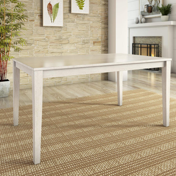Oneill Solid Rubberwood Rectangular Dining Table Seats Six with Distressed Antique Finish