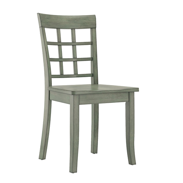 Oneill Rubberwood Window Back Dining Chair Set with Farmhouse Distressed Finish