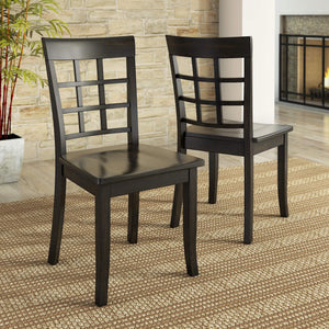 Oneill Rubberwood Window Back Dining Chair Set with Farmhouse Distressed Finish