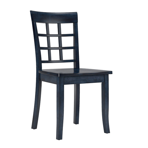 Oneill Rubberwood Window Back Dining Chair Set with Farmhouse Distressed Finish