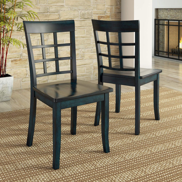 Oneill Rubberwood Window Back Dining Chair Set with Farmhouse Distressed Finish
