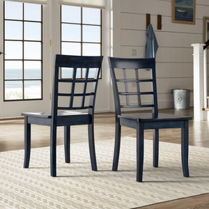 Oneill Rubberwood Window Back Dining Chair Set with Farmhouse Distressed Finish