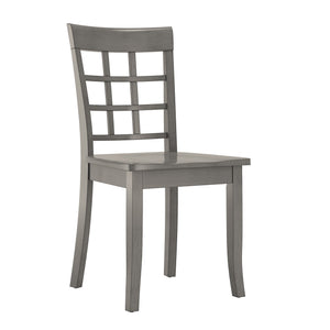 Oneill Rubberwood Window Back Dining Chair Set with Farmhouse Distressed Finish