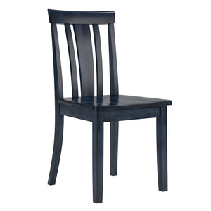 Oneill Rubberwood Slat Back Dining Chair Set with Distressed Antique Farmhouse Finish